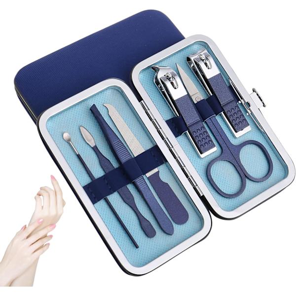 Portabel Nagelklipparset, (Blå) 7 i 1 Manikyrset med Exq DXGHC