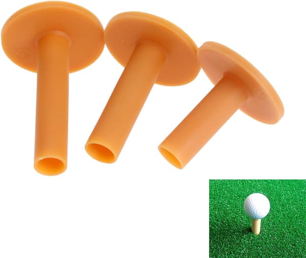 3 stk. (54 mm + 70 mm + 83 mm) gummigolfteesholder-sæt, plastikgolftees til driving range golftræningsmåtte golftræning indendørs
