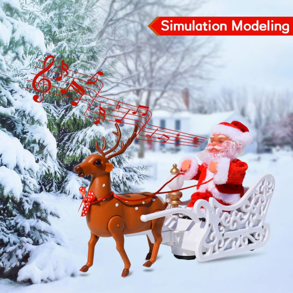 Santa Claus Doll Älg Sled Toy, 2022 Christmas Universal Electric