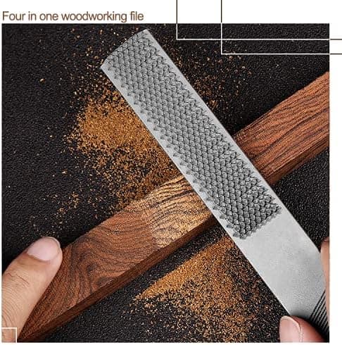 4 i 1 Flat Rasp Halvrund Karbonstål Forming Tre Leather Pla