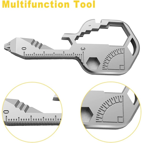 Multifunksjonsnøkkelverktøy - Nøkkelverktøy for utendørs - 24 i 1 rustfritt