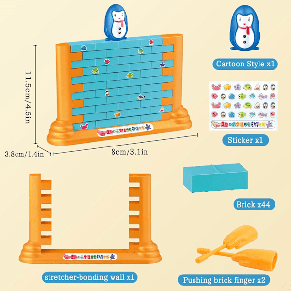 Pingvin Brætspil Legetøj Puslespil Bordspil To-Spiller Bygning Skubbe Vægge til Forældre-Barn Interaktion Montessori Til
