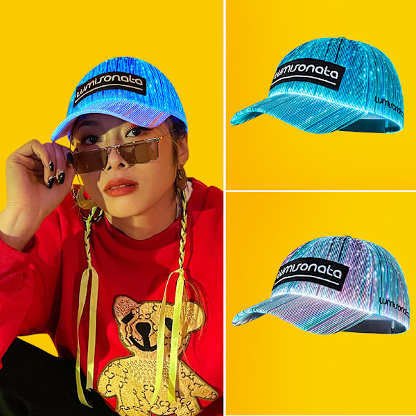 LED lysende optisk fiber hat Løbe om natten Cool lysende