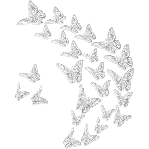 36 delar 3D Butterfly Wall Stickers, 3 storlekar, för heminredning, Ba