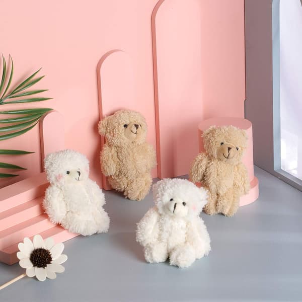 8 stycken Mini Teddybjörn Liten Björndjur Leksak Liten Björndock Sof