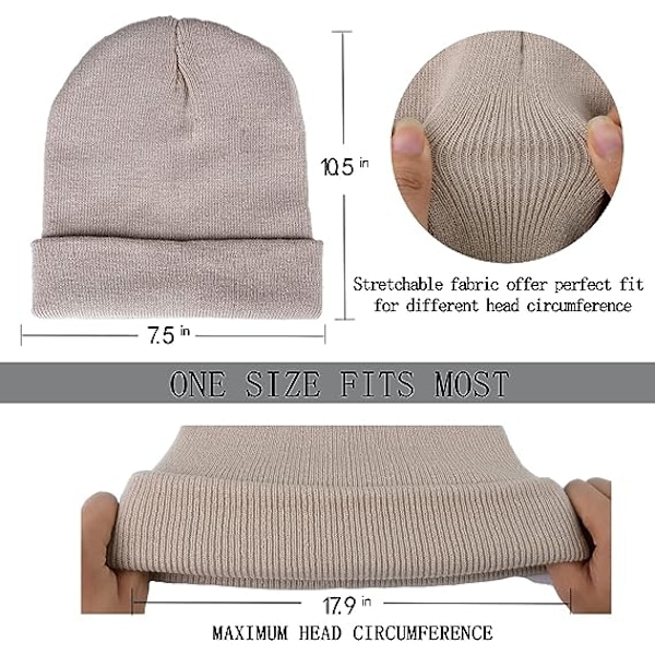 2-pak Beanie til Mænd og Kvinder - Slouchy Beanie Huer til Vinteren