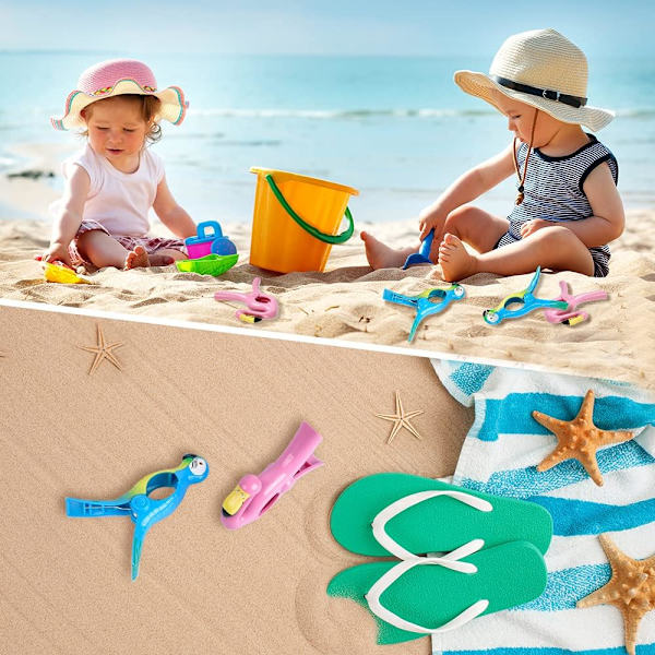 Strandhandduksklämma, strandklädklämma stor plast handduksklämma bea