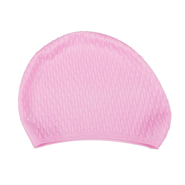 （Pink）Silikon Badehætte, behagelig Badehætte Ideel Til Krøllet Hår