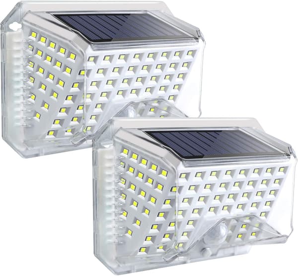 Solcellelampe Utendørs LED-belysning med bevegelsessensor 270° Vinkel IP6