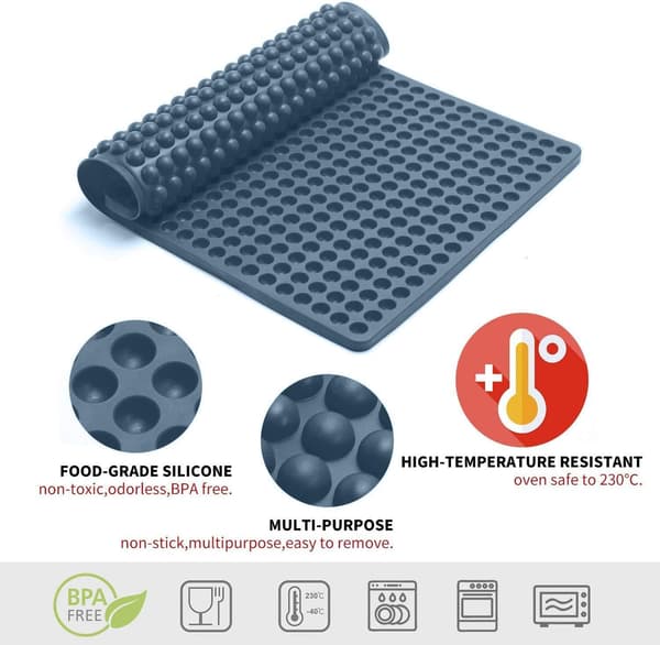 Silikon bakematte - 1 cm - Silikon halvkule med knotter - 468