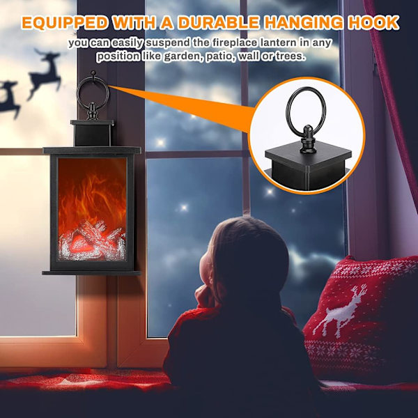 Eldstadlampa LED Flamma Loggeffekt Rektangulär Eldstadlampa Si