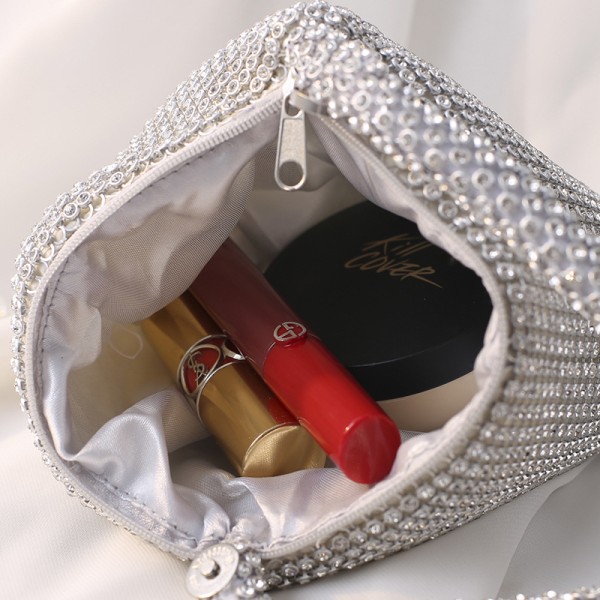 Kvinders Rhinestone Clutch Aftensposer Glitrende Triangle P