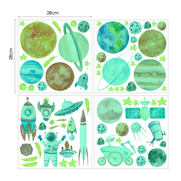Glødende stjerner og romsolsystem veggklistremerke, Glødende stjerner cei