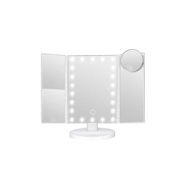 1 PCS Makeup Mirror Vanity Mirror with Lights, 2X 3X 10X Magnification, Lighted Makeup Mirror, Touch Control, Trifold