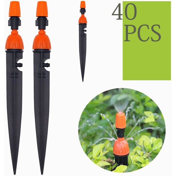 40 stykker dobbeltfunksjons dryppvanningssystem - Dryppsett - 4mm/7