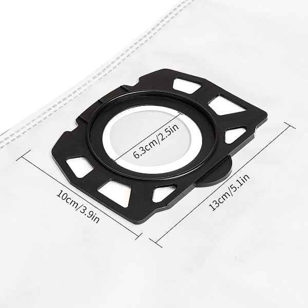 8-pack dammsugarpåsar för dammsugare, kompatibla med Karcher WD4 WD5 WD6 MV