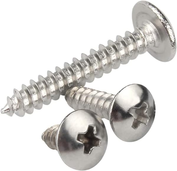 M5 x 16mm 100 stk. Rundhoved Træskruer 304 Rustfrit Stål Phill