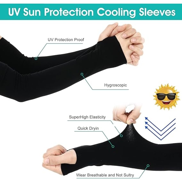 2 par armärmar för män Solskydd UV-skydd Kylning Sl