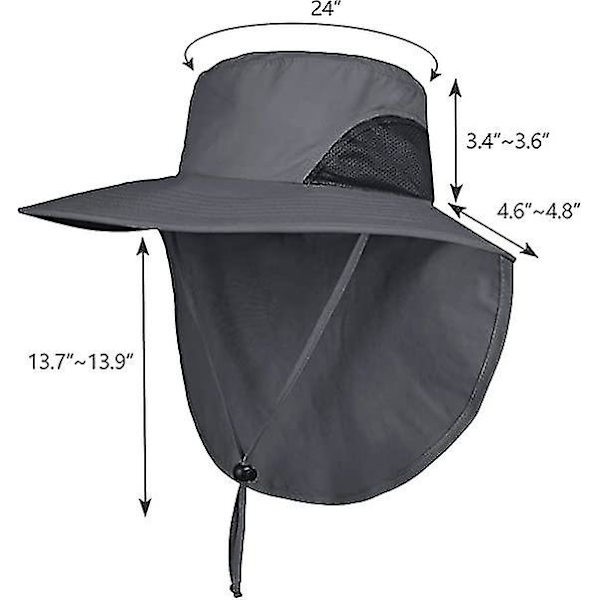 Dww-unisex utomhushattar Solskydd Fiskehatt med bred brätte DXGHC