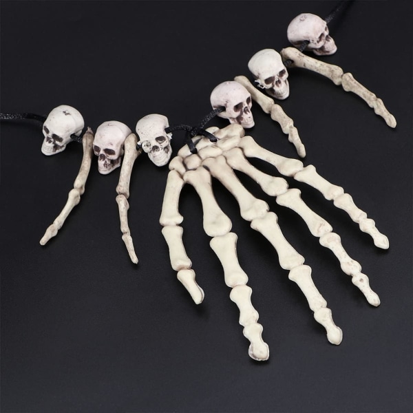 Skull Hänge Halsband Skeleton Head Hand Bone Charm Cosplay Fanc