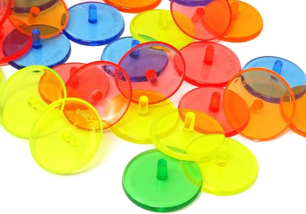 100 st Golfbollsplaceringsmarkeringar i Plast, Runda, Transparenta, DXGHC