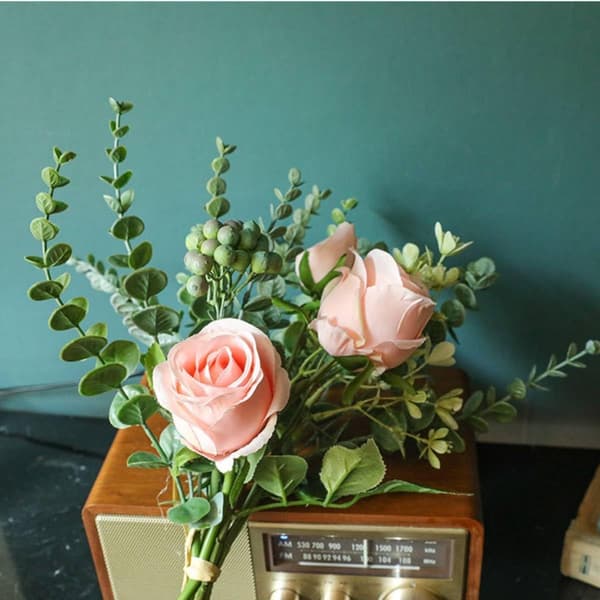 Kunstige Blomster, Silke Roser Kunstige Rose Blomster Pink Flow