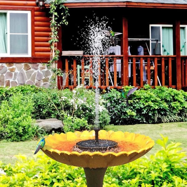 Solcellsdriven Fontänpump för Fågelbad, Ny Uppgraderad Mini Solcell
