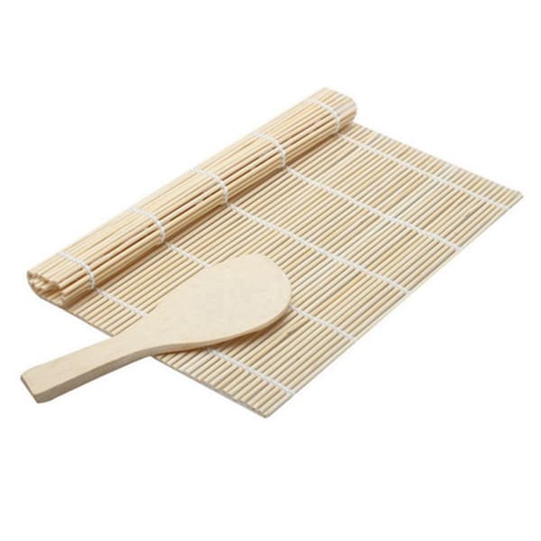 Sushimatta/Sushirullgardin/Bamburullgardin/Sushiverktyg/Vit blad