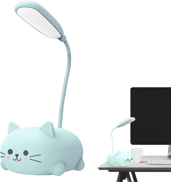 Mini USB-lampe med katt - Søt dyre-LED nattlys - 360° justerbar