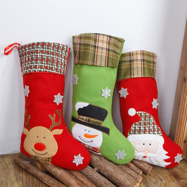 3 Julepynt Flanel Cartoon Broderi Jul