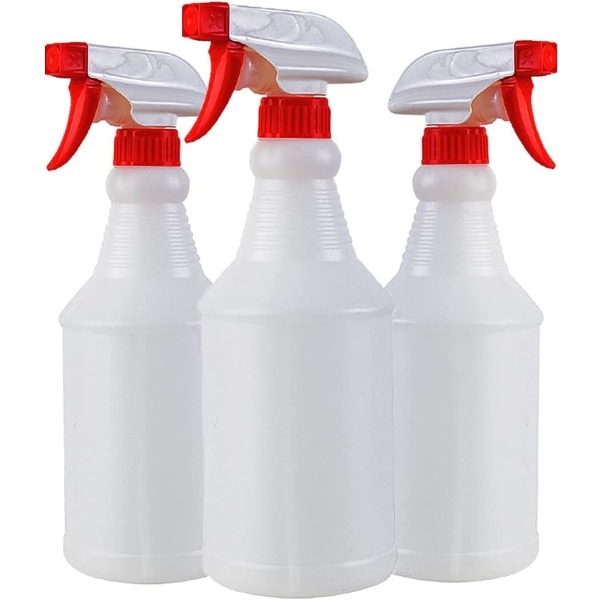 3 tomma sprayflaskor 500ml - Röda plastsprayflaskor för växt/