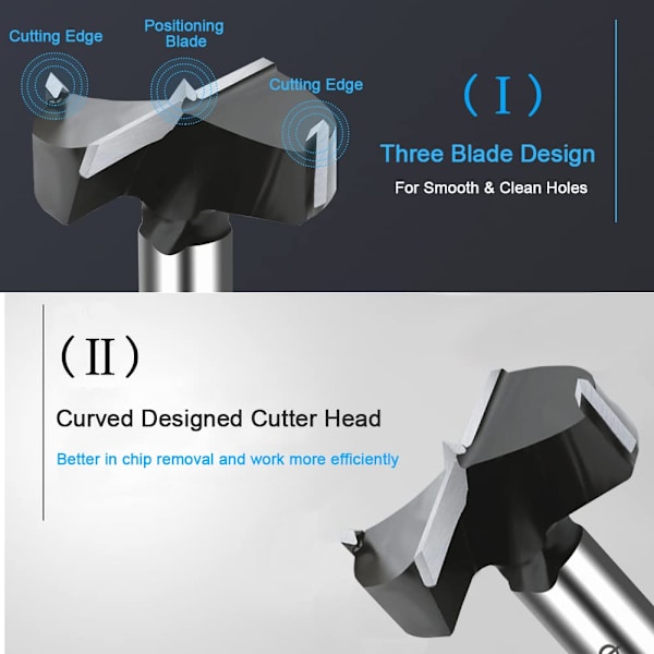 32 mm Forstner-bor for tre, Tungsten Carbide Forstner-bor