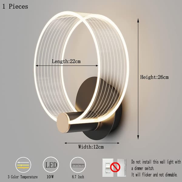 LED Vægsconces, 10W Akryl Dekorative Vægskinner, Moderne