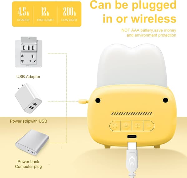 Sød Timer med Ur og Natlampe, Mini Brødrister Formet Lampe