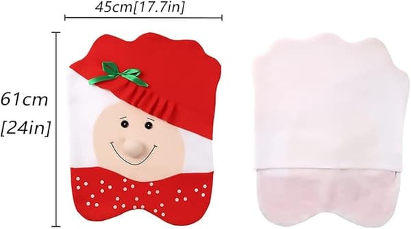 Två set med julstolsöverdrag, matstolar, jul