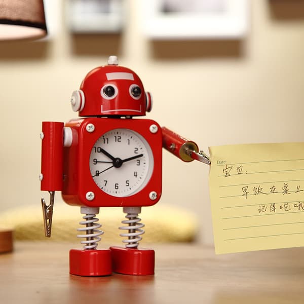 Tyst Robotväckarklocka i Rostfritt Stål - Väckarklocka Wi