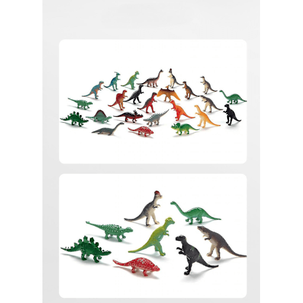 24 stk. Mini Dinosaurfigurer Og Dinosaur Skeletter, Plastikdinosaurer Assorterede Dinosaur Kage Toppers Til Piger Drenge Aldre