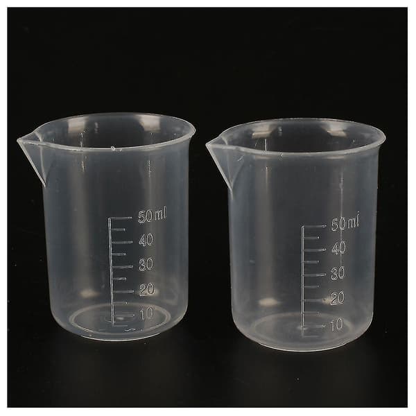 2 st 50 ml laboratorieplast vatten vätskemätkopp Tra DXGHC