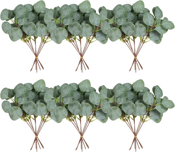 40 Kunstige Eucalyptus Greening Stengler Sølvdollar Eu