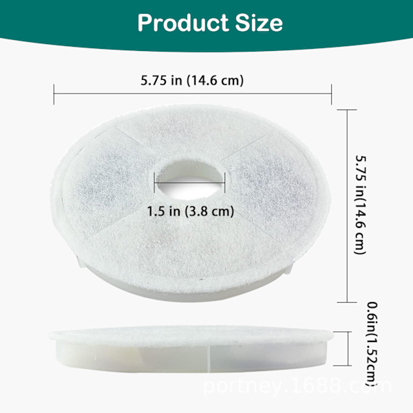 6-pack Ersättningsfilter för kattfontän, Blomma Vatten Dispenser Automatisk Husdjursfontän Filter, Kompatibel med