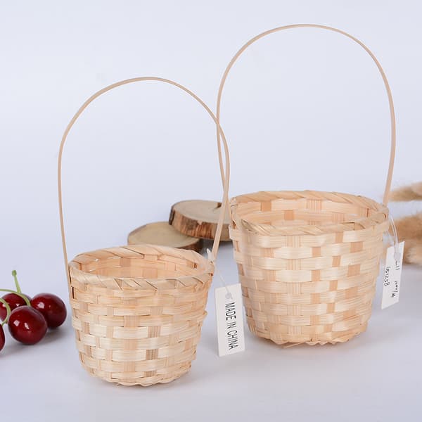 2 st Bambuvävda Picknickkorgar Praktisk Blomhållare Hem