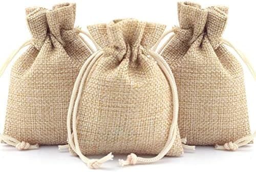 50 st Burlap-presentpåsar med dragsko, Linne Burlap-påsar Godis Ba