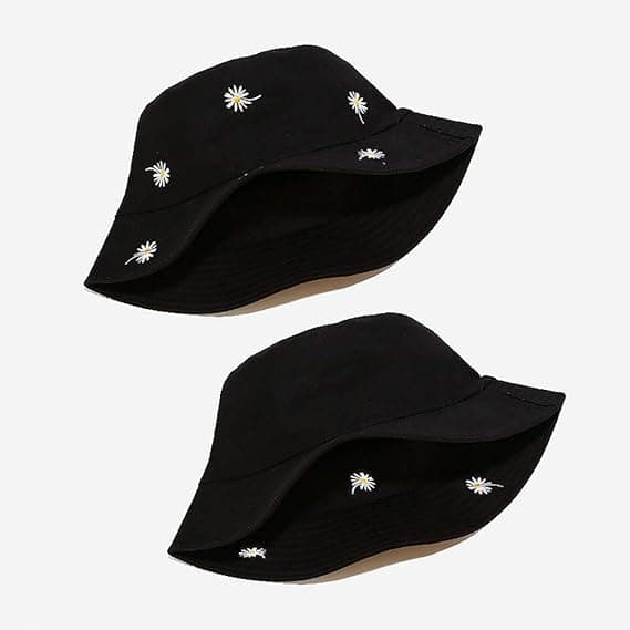 Vändbar Bucket Hat Fiskehatt Solhatt för Kvinnor och Flickor, Daisy B