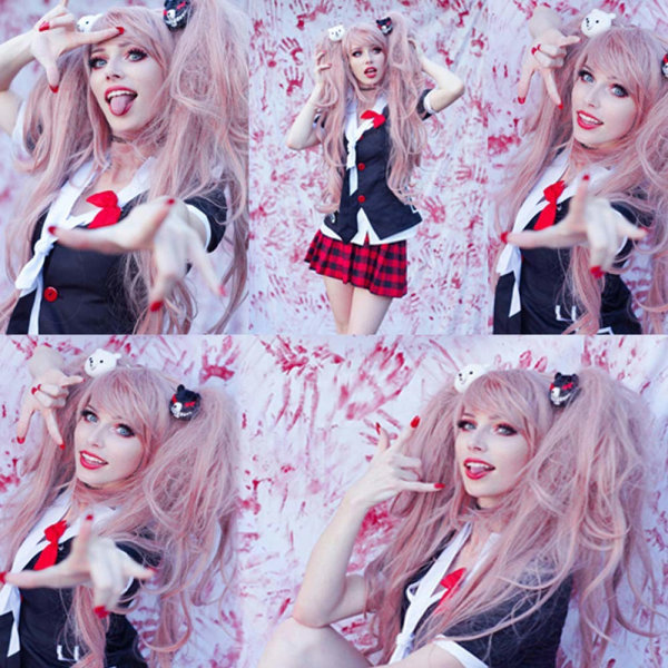 Hårnåle Anime Enoshima Junko Cosplay Tilbehør Sort og Hvid