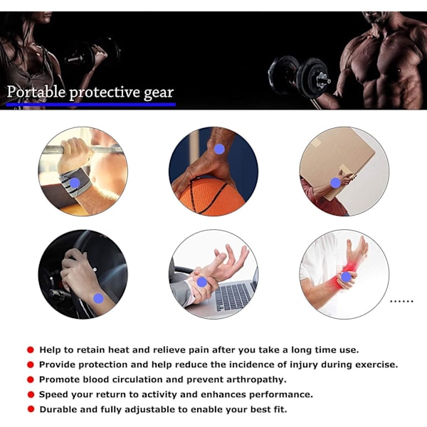 Handledsskydd, 2 stycken Bodybuilding Handledsband för Viktlyftning