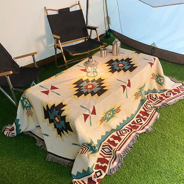 Multifunksjons Møbeltrekk - Landlig Strikket Pledd Sofa Dekk