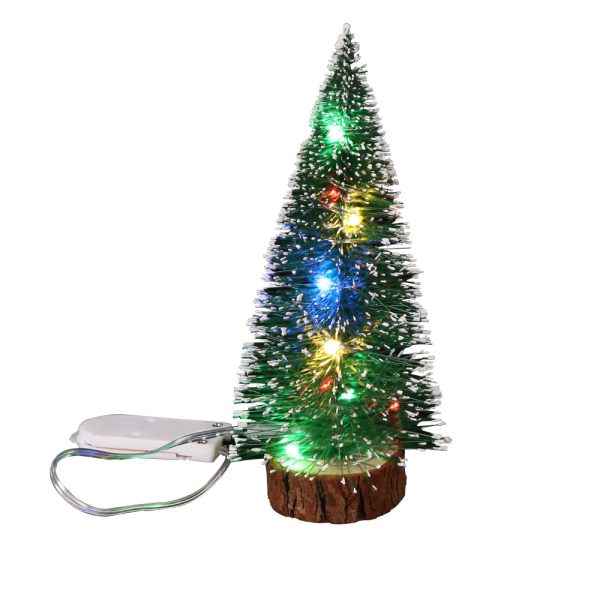 Cedar Grön Mini Julgran LED Vit Ljus tallbarr Chris