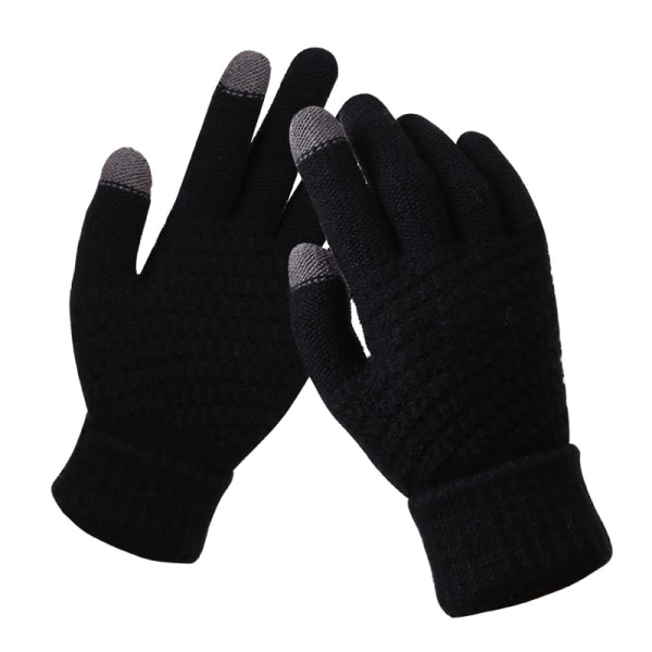 2 pairs of touch screen gloves Women's winter knitting plush j