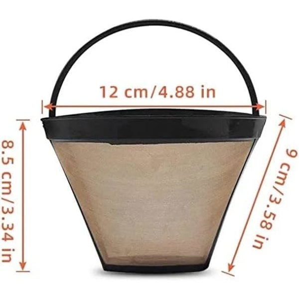 2 Pak Permanente Kaffeefiltre 8-12 Kopper Rustfrit Stål Kaffe Fi