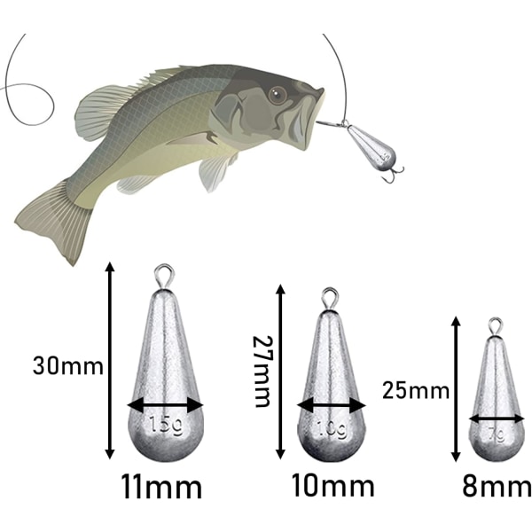 Fiskesinker i dråpeform - Fiskevekter